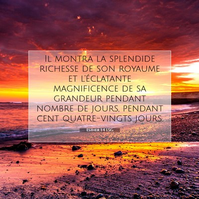 Esther 1:4 LSG Image du verset biblique