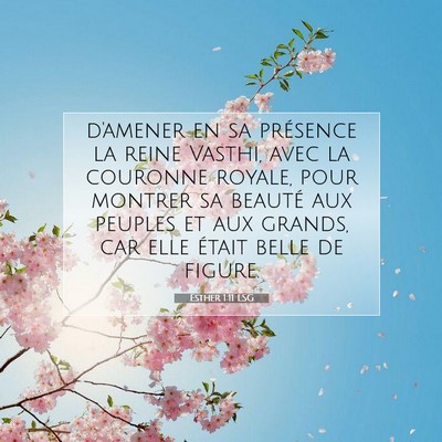 Esther 1:11 LSG Image du verset biblique