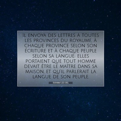 Esther 1:22 LSG Image du verset biblique