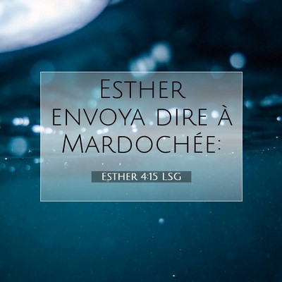 Esther 4:15 Verset biblique expliqué