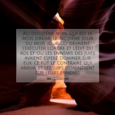 Esther 9:1 LSG Image du verset biblique