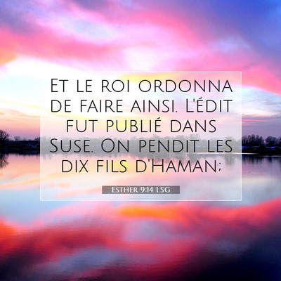 Esther 9:14 LSG Image du verset biblique