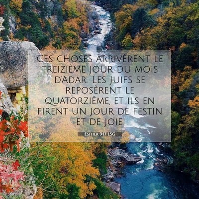 Esther 9:17 LSG Image du verset biblique