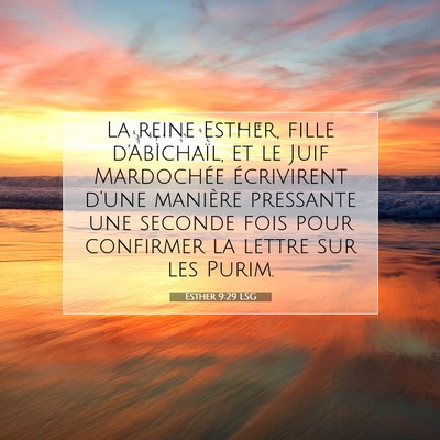 Esther 9:29 LSG Image du verset biblique