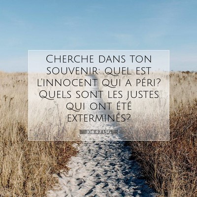 Job 4:7 LSG Image du verset biblique