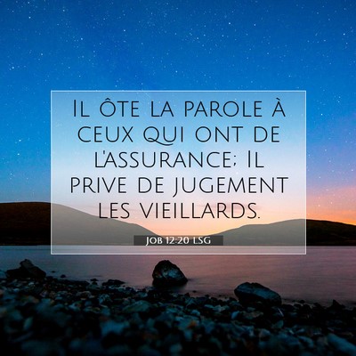 Job 12:20 Verset biblique expliqué