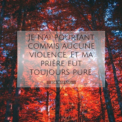 Job 16:17 LSG Image du verset biblique