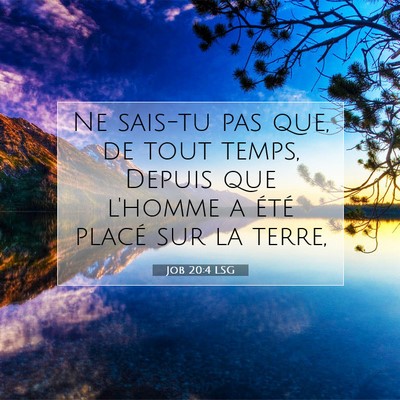 Job 20:4 LSG Image du verset biblique