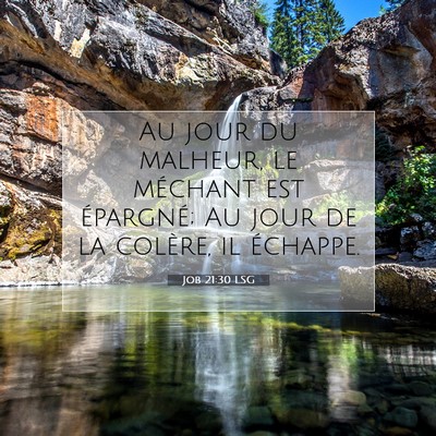 Job 21:30 LSG Image du verset biblique