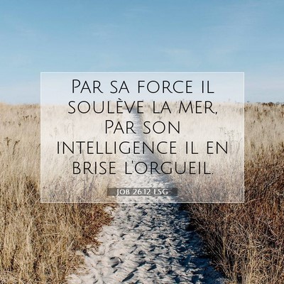 Job 26:12 LSG Image du verset biblique