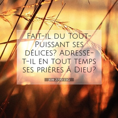 Job 27:10 LSG Image du verset biblique