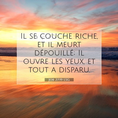 Job 27:19 Verset biblique expliqué