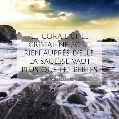 Job 28:18 Verset biblique expliqué