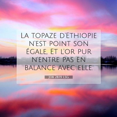 Job 28:19 Verset biblique expliqué