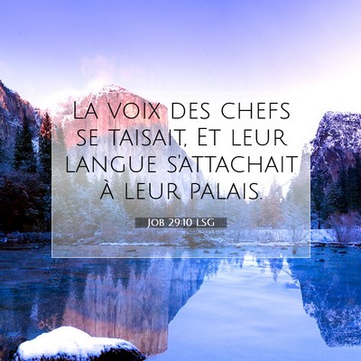 Job 29:10 Verset biblique expliqué