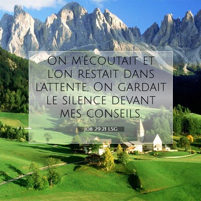 Job 29:21 LSG Image du verset biblique