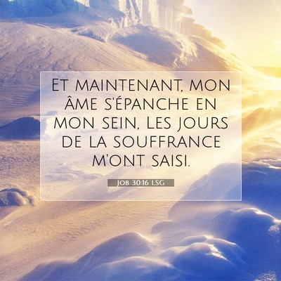 Job 30:16 Verset biblique expliqué