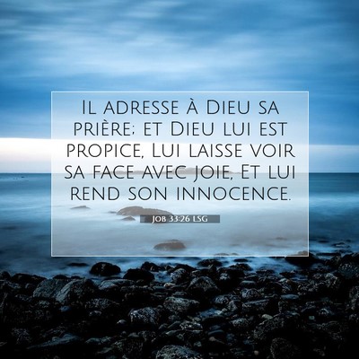 Job 33:26 LSG Image du verset biblique