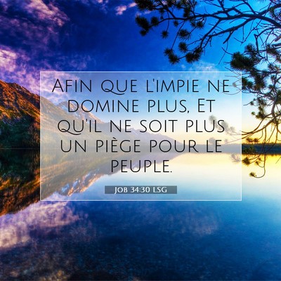 Job 34:30 LSG Image du verset biblique