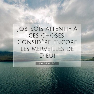 Job 37:14 LSG Image du verset biblique