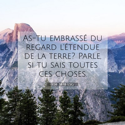 Job 38:18 Verset biblique expliqué