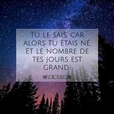 Job 38:21 LSG Image du verset biblique