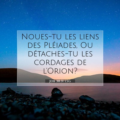 Job 38:31 Verset biblique expliqué