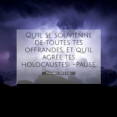 Psaumes 20:3 LSG Image du verset biblique