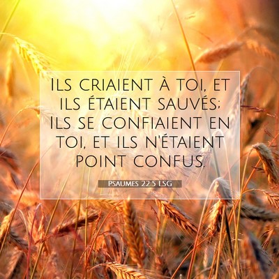 Psaumes 22:5 LSG Image du verset biblique