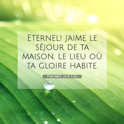 Psaumes 26:8 LSG Image du verset biblique