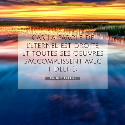 Psaumes 33:4 Verset biblique expliqué