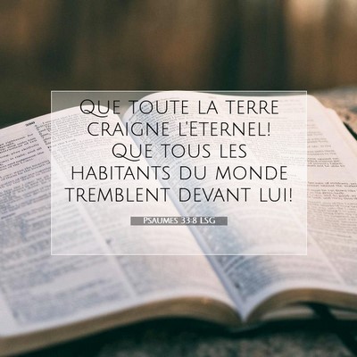 Psaumes 33:8 LSG Image du verset biblique