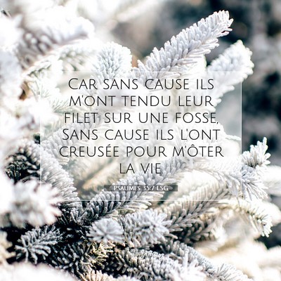 Psaumes 35:7 LSG Image du verset biblique