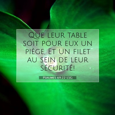 Psaumes 69:22 LSG Image du verset biblique