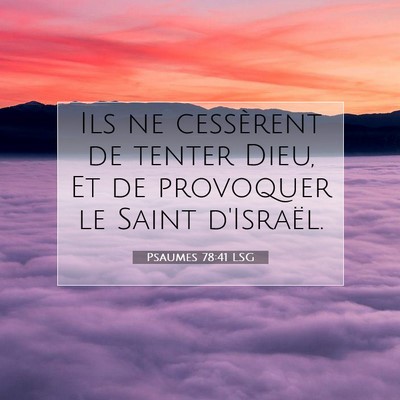 Psaumes 78:41 LSG Image du verset biblique