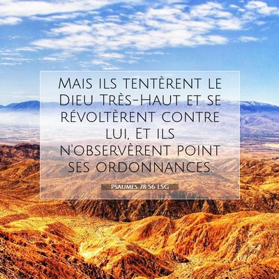 Psaumes 78:56 LSG Image du verset biblique