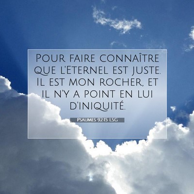 Psaumes 92:15 LSG Image du verset biblique