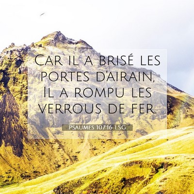 Psaumes 107:16 LSG Image du verset biblique