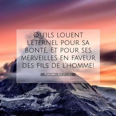 Psaumes 107:21 LSG Image du verset biblique