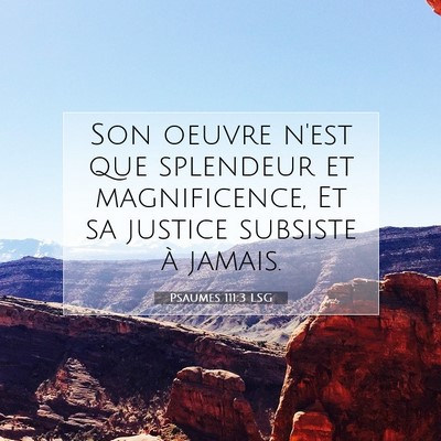 Psaumes 111:3 Verset biblique expliqué