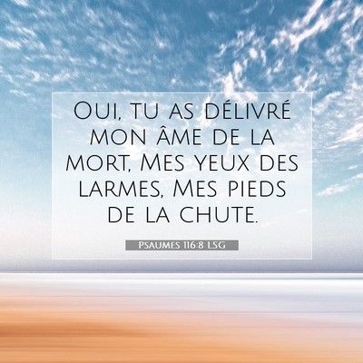 Psaumes 116:8 LSG Image du verset biblique