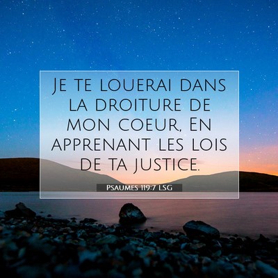 Psaumes 119:7 LSG Image du verset biblique