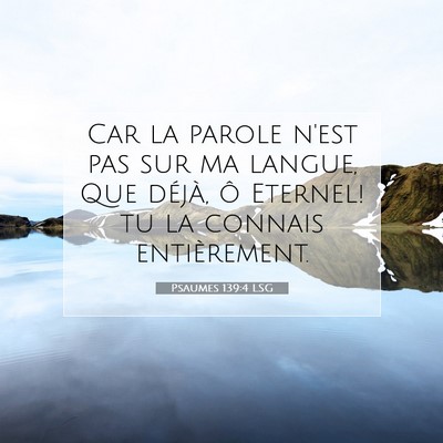 Psaumes 139:4 Verset biblique expliqué