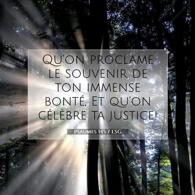 Psaumes 145:7 Verset biblique expliqué