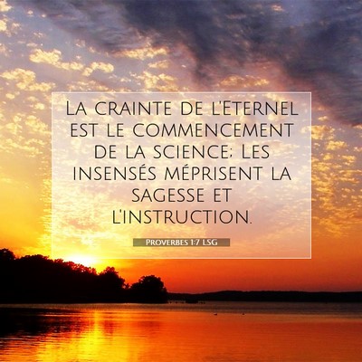 Proverbes 1:7 LSG Image du verset biblique