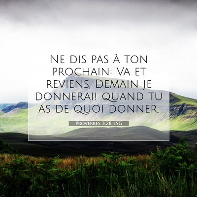 Proverbes 3:28 LSG Image du verset biblique