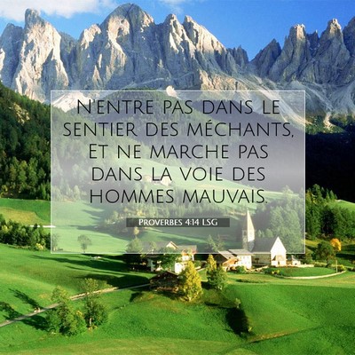 Proverbes 4:14 LSG Image du verset biblique