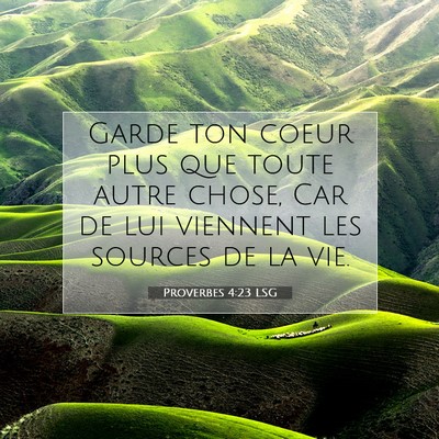 Proverbes 4:23 LSG Image du verset biblique