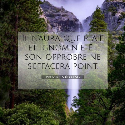 Proverbes 6:33 Verset biblique expliqué