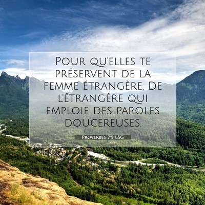 Proverbes 7:5 Verset biblique expliqué